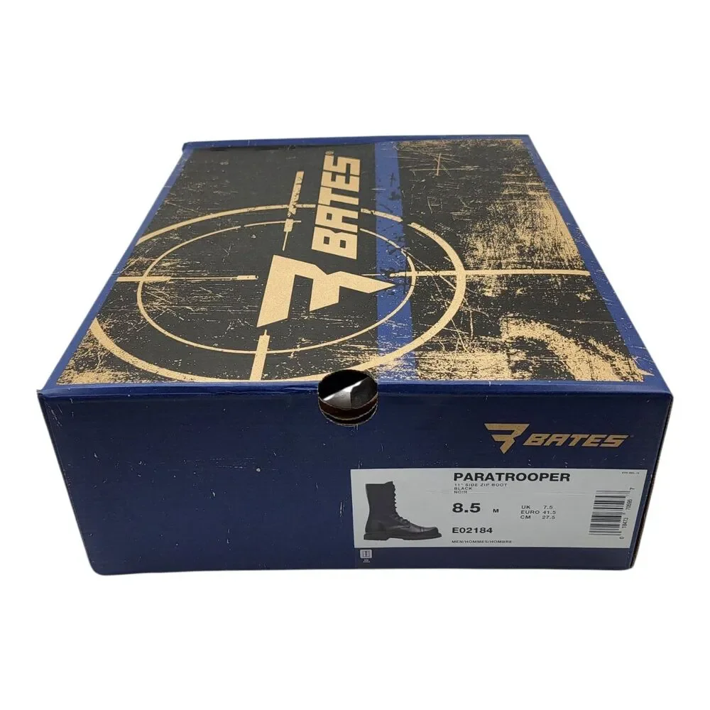 Bates Men's Paratrooper Combat Jump Boots Leather Black EO2184 Size Mens 8.5 - Picture 7 of 8